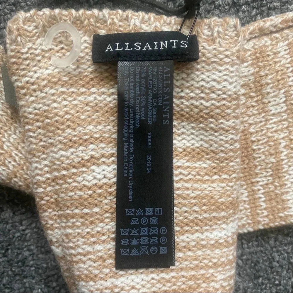 Nwt allsaints marled armwarmer almond brown